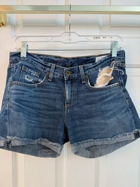 rag & bone Distressed Blue Denim Cutoff Shorts